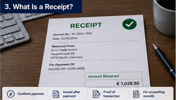 Receipt document confirming successful payment for transport or logistics services